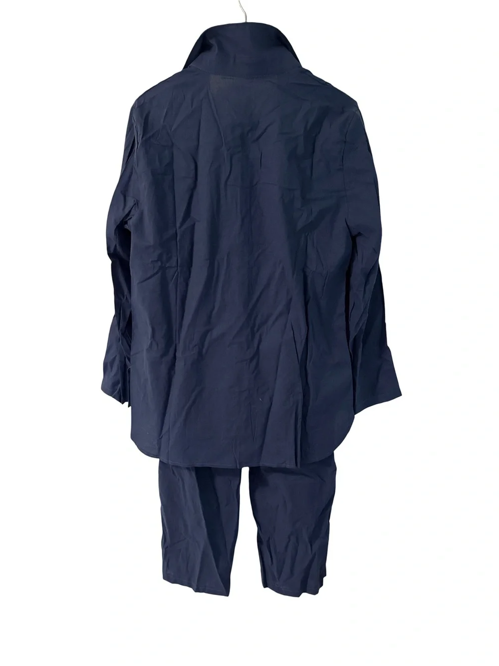 NWT Classic Navy Cotton Wide-Leg Matching Set